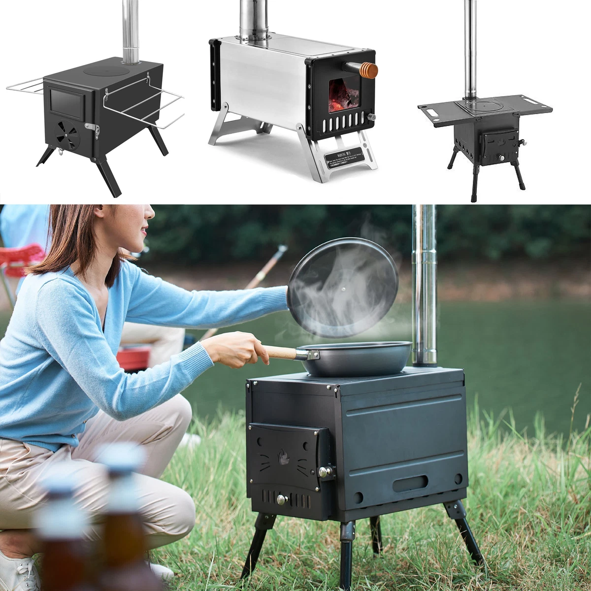Camping Tent Firewood Stove Portable Wood Burning Stove Firewood Burner g  K0Q4 | eBay