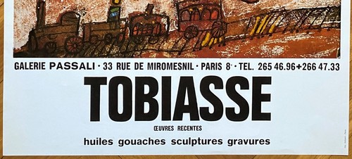 THÉO TOBIASSE ORIGINAL ART POSTER EXHIBITION GALERIE PASSALI PARIS 1970s PRINT - 第 4/22 張圖片