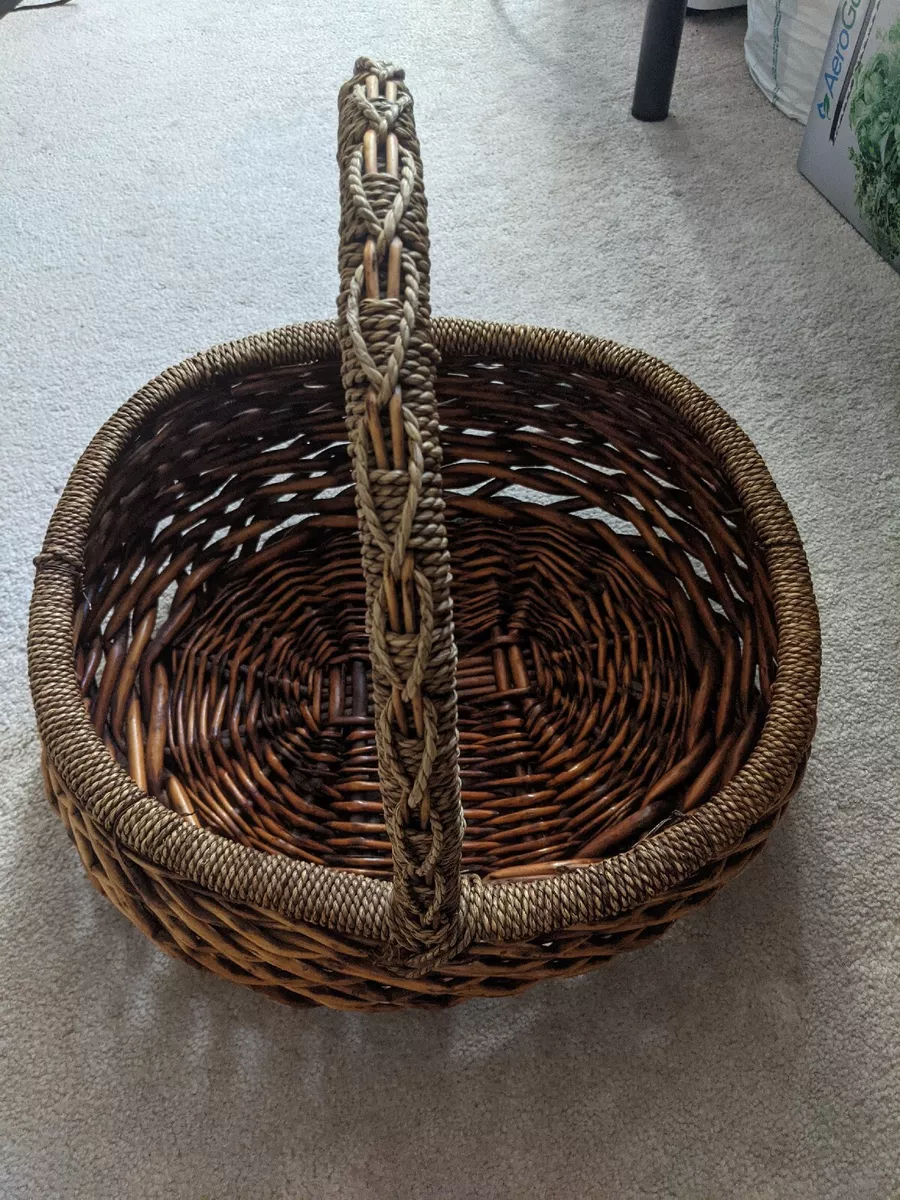 Large Oval Basket Large Wicker Basket Handwoven Basket Rustic