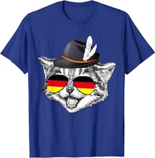 Cute Cat German Flag Oktoberfest Pride Germany Unisex T-Shirt