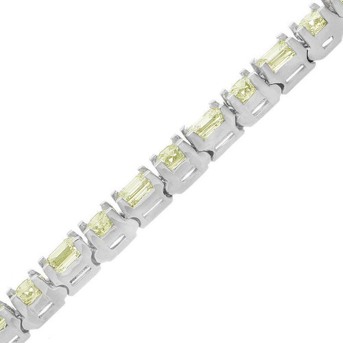 Awesome Ladies 17.25 Carats Round & Emerald Shape Peridot Gemstone Bracelets - Picture 3 of 5