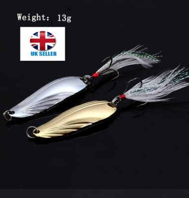 2x Set Angelköder 13g Vobler Metall Jigköder Spoon Köder ideal für Forelle Barsch UK