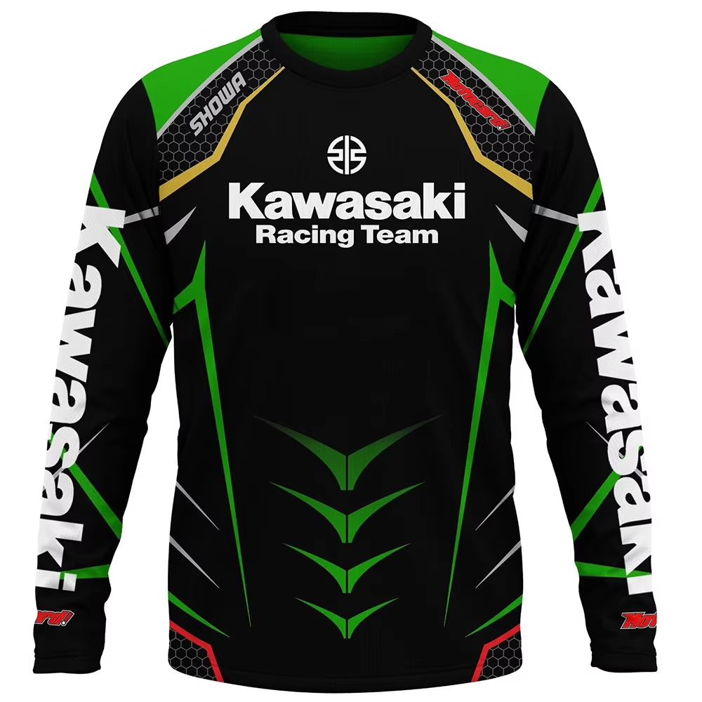 Kawasaki Motorcycle Racing Team Men T-shirt Long Sleeve