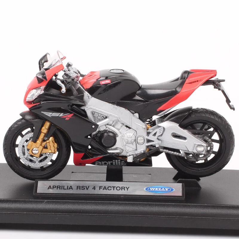 Welly Escala 1/18 Aprilia RSV 4 Fábrica Moto Modelo Bicicleta Diecast Juguete Rojo Foto 4 de 4