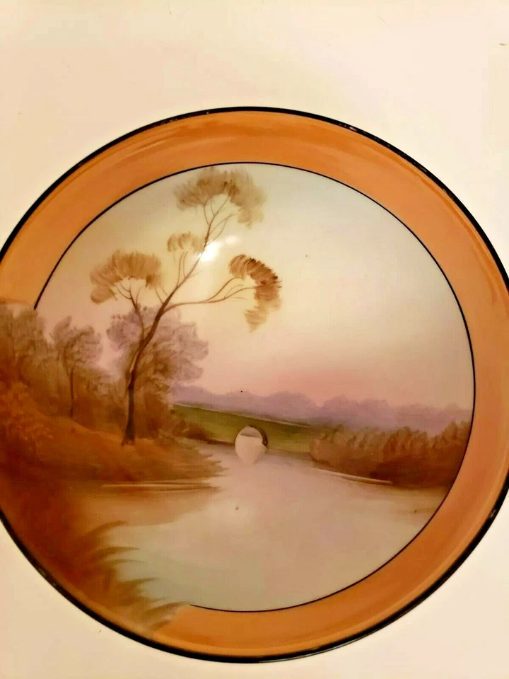 Plato de caramelo baratija vintage Noritake pintado a mano de 5,5" con patas borde brillante Foto 2 de 4
