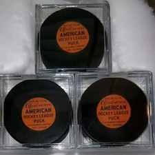 LOT OF 3 VINTAGE ART ROSS TYER AHL CCM OFFICIAL GAME PUCK s PATENT#2226516 USA