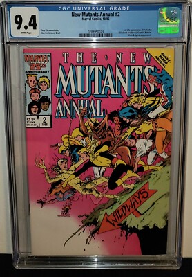 THE NEW MUTANTS ANNUAL #2 CGC 9.4 1ST PRINT! FIRST U.S. APPEARANCE OF PSYLOCKE!