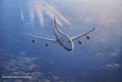 BRITISH AIRWAYS 747-436 LUFTFAHRT KUNSTDRUCK RONALD WONG