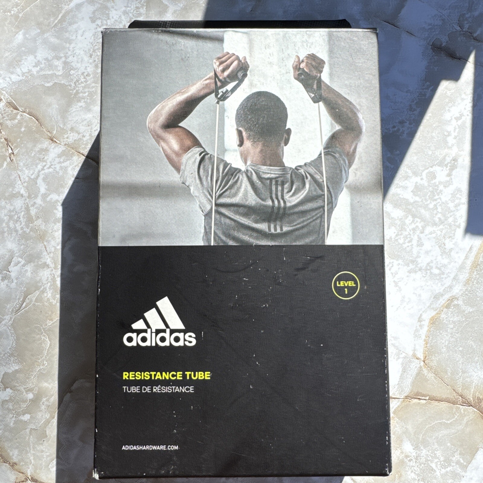 Adidas Resistance Tube Yoga Pilates Gym Exercise Home Fitness Workout Level 1