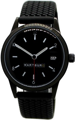 Wartburg 353 Automatik Herrenuhr  Reifen Design Uhrband schwarz 38mm