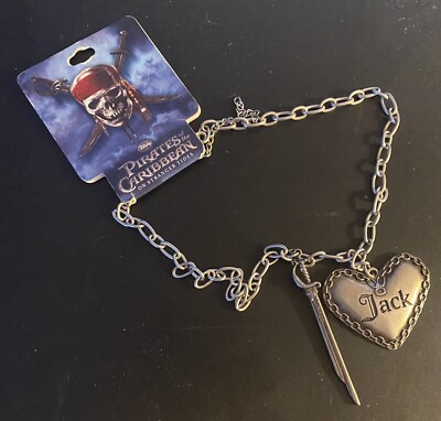 Disney's Pirates of the Caribbean Necklace Sword Heart Hot Topic Johnny  Depp