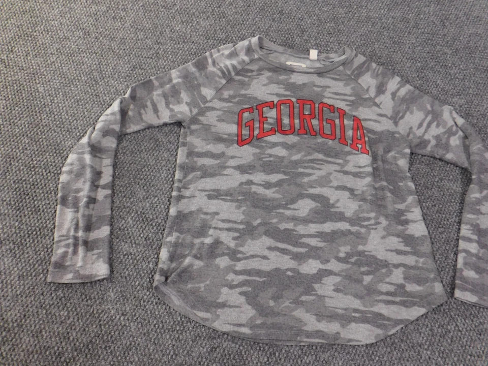Georgia Bulldogs Sudadera Mujer Pequeño Portón Trasero Gris Jersey Fútbol Camuflaje Foto 2 de 4