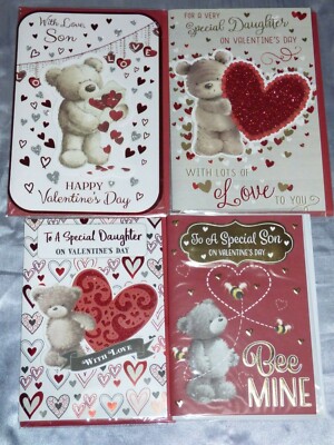 VALENTINE CARD SON OR DAUGHTER TRAD CUTE DESIGN CUTE FROM MUM DAD