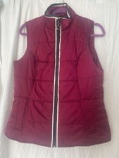 Ariat Ladies Gilet Size M, Vgc, Burgundy/red, Full Zip, Pockets