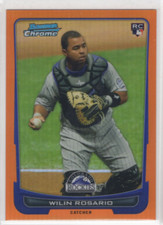 2012 Bowman Chrome Orange Refractors #118 Wilin Rosario /25 - NM-MT