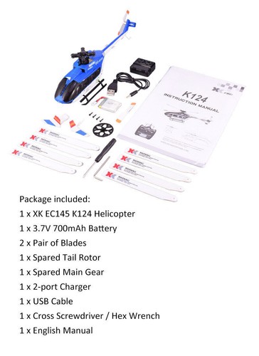 Wltoys XK EC145 K124 6CH 3D 6G Brushless Motor RC Helicopter BNF Aircraft Drone - Picture 6 of 10
