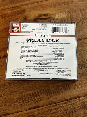 Borodin Prince Igor Complete Opera Christoff West Germany Cd