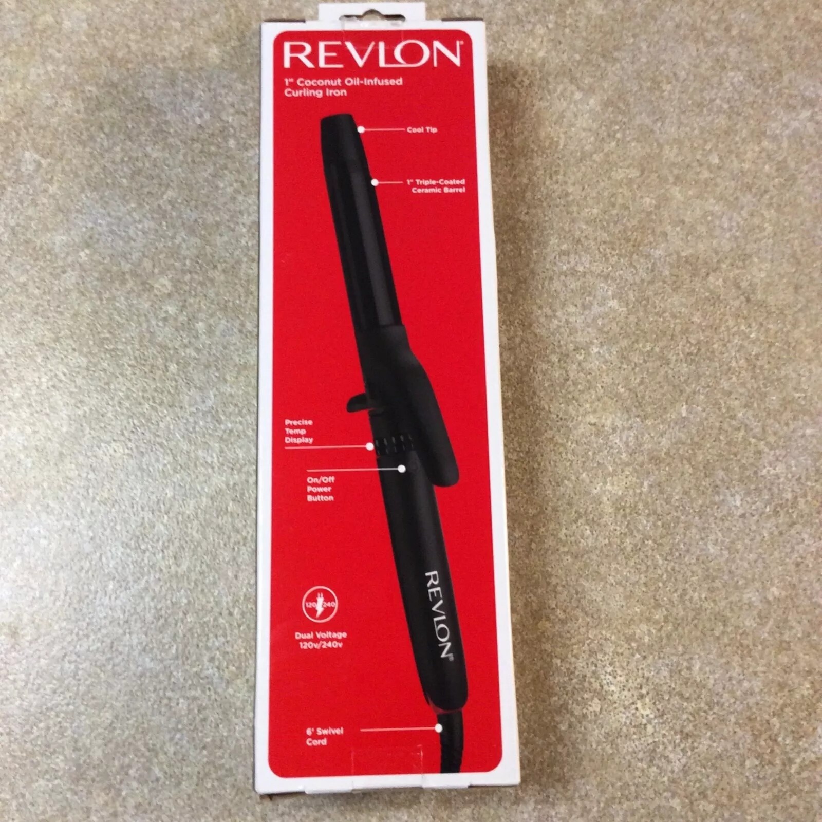 Revlon 1 Inch Ceramic Curling Iron with Coconut Oil Infusion for Smooth Shiny Hair-image
