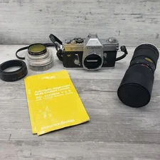 CANON FT QL 35mm Film Camera w/ 35-105 mm Vivitar Lens Untested