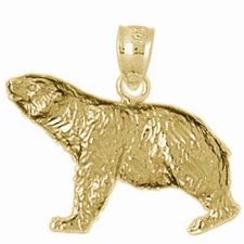 New 14k Yellow Gold Bear Pendant