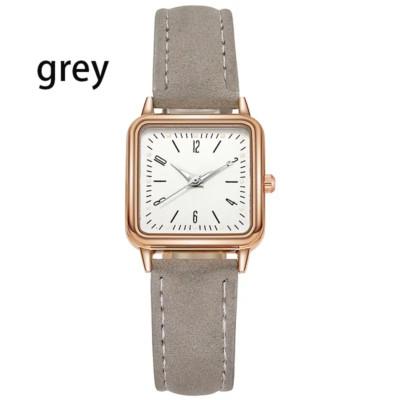 Women Square Roman Numeral Luxury Vintage Fashion Quartz Watch Fancy Gray Gift
