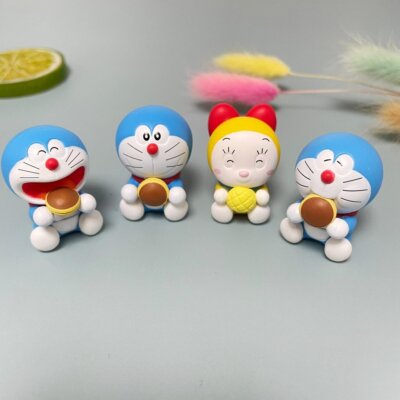 Bandai Cartoon Doraemon Food Party Capsule Toy Mini Figure Decoration Ornament