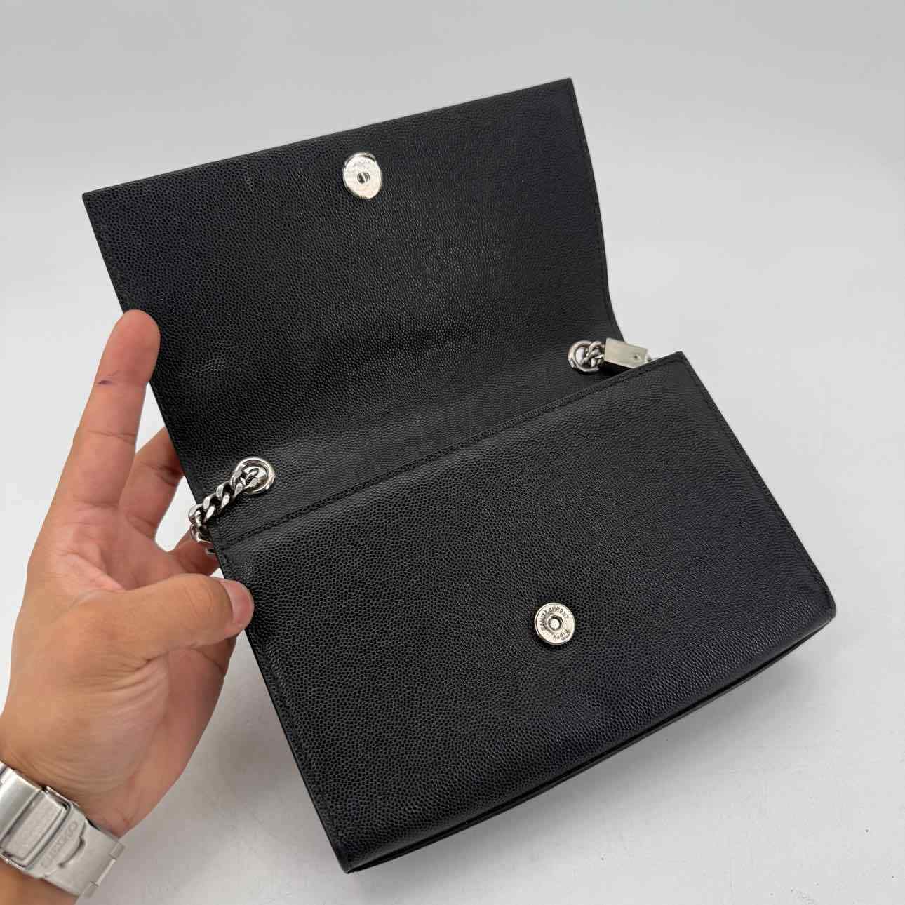 SAINT LAURENT Borsa a tracolla YSL "KATE TASSEL" usata nera (12185 78)