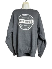 Java Moe’s Women’s Sweatshirt  Coffee Merch Hanes Sz. Large Gray Excellen Condit
