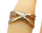 925 Sterling Silver  Vintage Shiny Bow Tie Design Split Band Ring Sz 7  RG7610