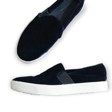 Vince Navy Velvet Blair Slip-On Sneakers, Size US6/36 EU
