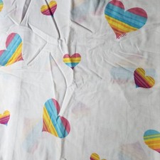 Care Bear Fitted Twin Sheet Rainbow Hearts Franco Mfg USA 2002 Vintage