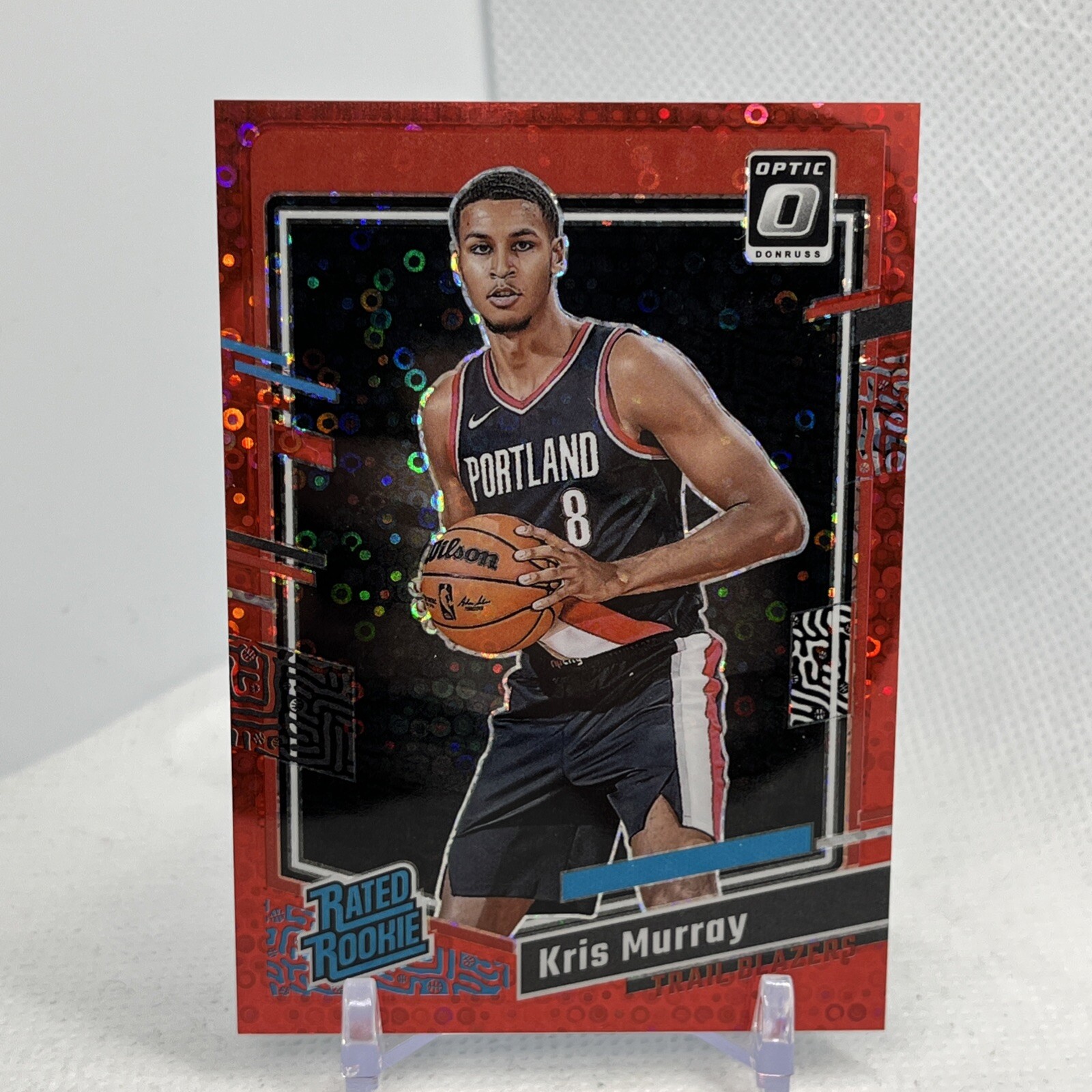 2023-24 Donruss Optic #213 Kris Murray Fastbreak Red Disco Prizm Rookie SSP /75