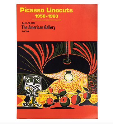 1969年開催Picasso Linocuts 展の為のリトグラフ ポスター 値下!1969年