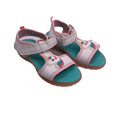 Carters Girls Infant Toddler Sandals Shoes White Unicorn Light Up Size 10 Medium