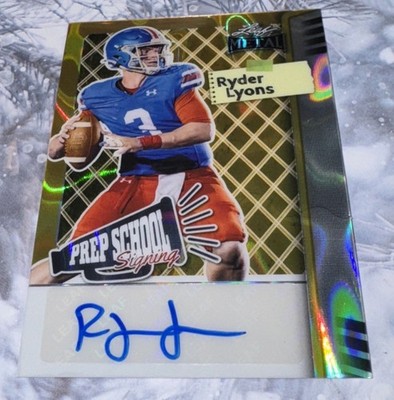 Ryder Lyons 2025 Leaf Meatal prep school 1/1 Gold Lave Prizm Auto #PS-RL1 Gem