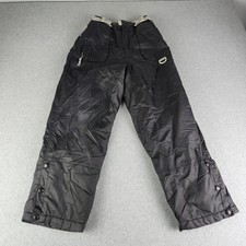 Athletech Snow Pants Kids 10/12 Black Insulated Ski Adjustable Waist Ankle Snap