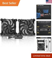 Quiet Dual 120mm USB Cooling Fan With Speed Controller For Router Console Modem