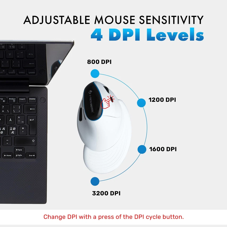 Wireless Mouse, Vertical Ergonomic Mouse with Bluetooth Dual Modes + USB Dong... - Image 4 of 4