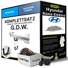 Für HYUNDAI Kona Elektro Typ SX2 Anhängerkupplung abnehmbar +eSatz 13pol uni 23-