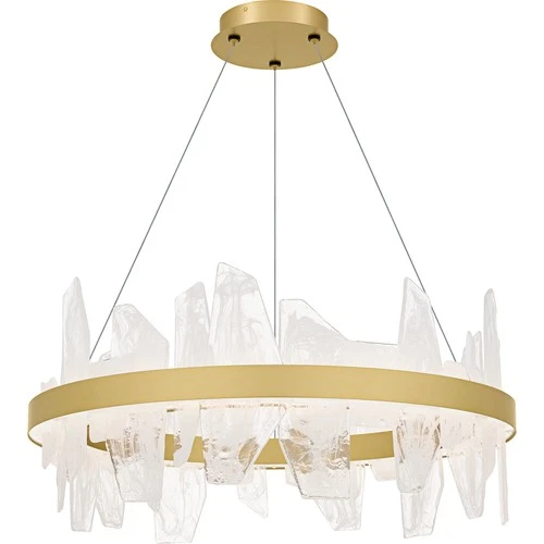 Quoizel PCAUR5030 Aurelia 30"W LED Abstract Ring Chandelier - Gold - Picture 6 of 12
