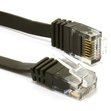 FLAT CAT6 Ethernet Cable Gigabit RJ45 Router to PC/TV/PS 1m/2m/3m/5m/10m/20m Lot