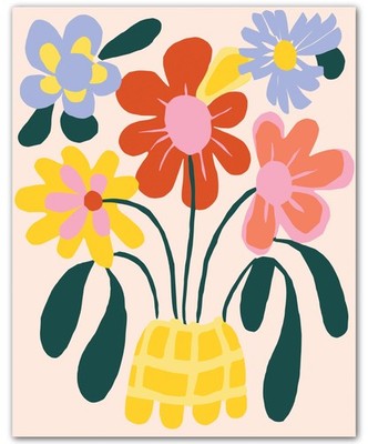 Botanical Nordic Basket Bloom Basket Floral 8x10 Floral Print Wall Art Poster