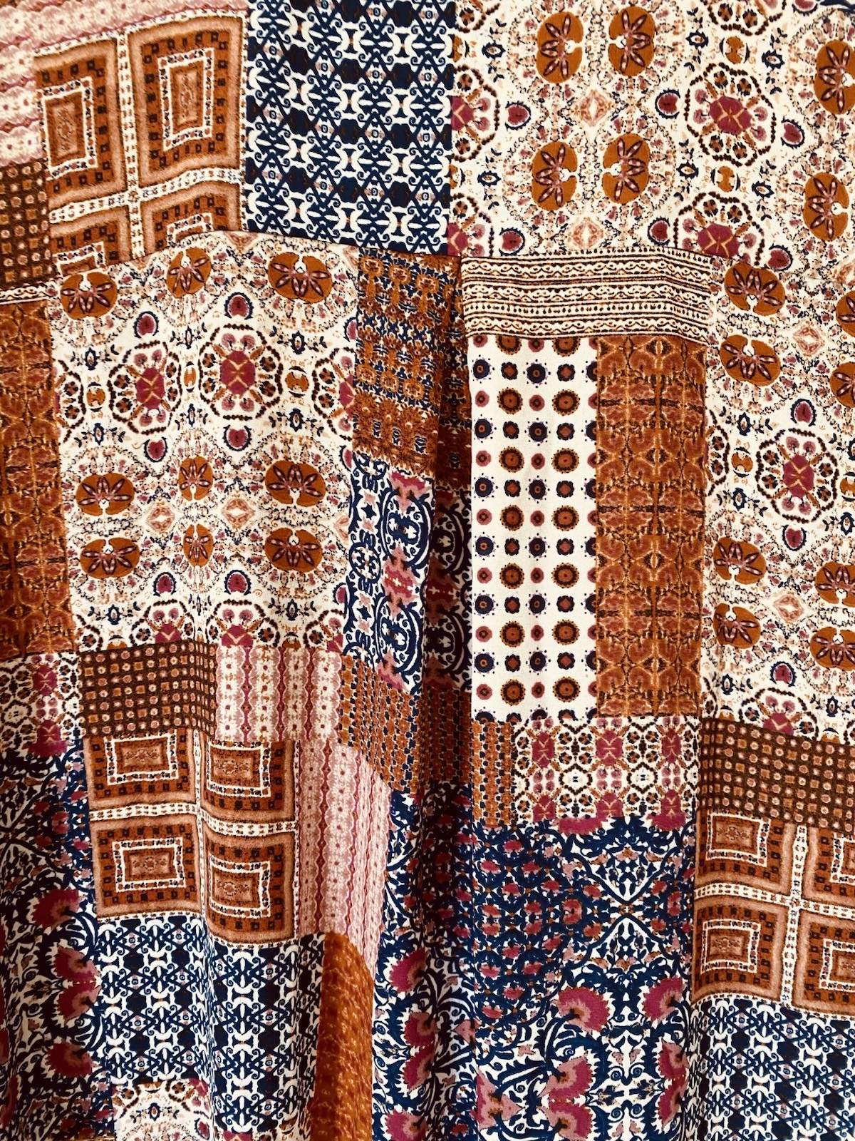 Rose + Olive Sleeveless Patchwork Button Up Top P… - image 5