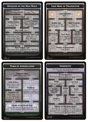 MTG - Oversize Dungeon Helper Cards: Mad Mage, Lost Mine, Tomb, Undercity - M/NM
