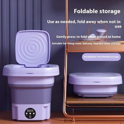 Portable Washing Machine Mini Washer 9L Foldable Spin Dryer Small Travel Laundry