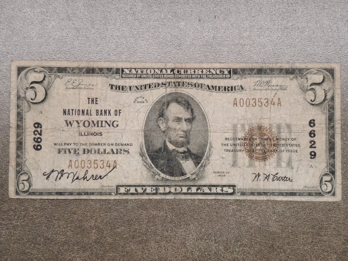 Uncertified $5 US National Banknotes for sale | eBay