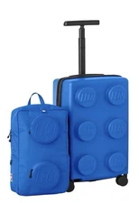 LEGO Kids 2-Piece Luggage Set Expandable Trolley & Backpack Travel Bag - Blue
