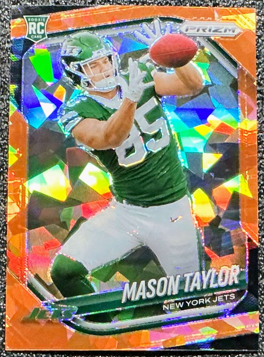 Mason Taylor 2025 Panini Prizm #329 Orange Ice Prizm (RC) Jets