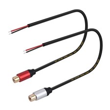 HIEbee 2 Pack 1ftSpeaker Wire RCA Female Plug Jack Connector 1 feet, black