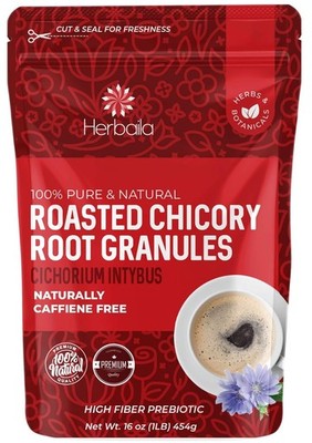 Herbaila Chicory Root Roasted Granules, 1 Pound, Coffee (Inulin,... 